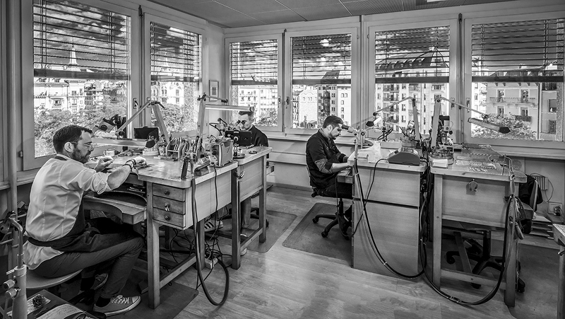 Intérieur de l'Atelier de Benoit, joaillier à Genève