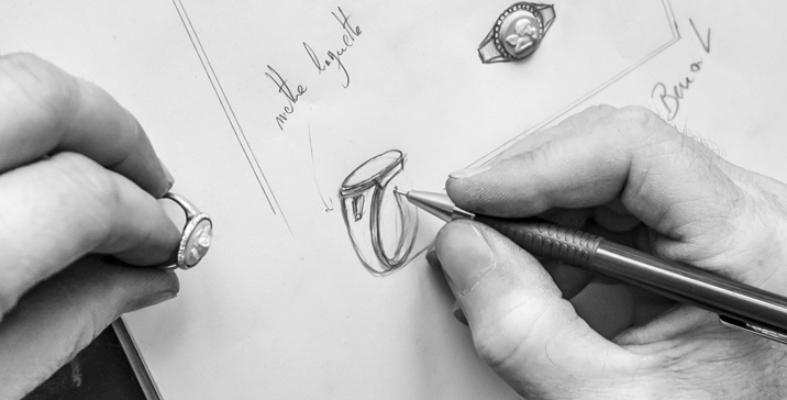 Croquis de bijou sur-mesure - L'Atelier de Benoit, Genève